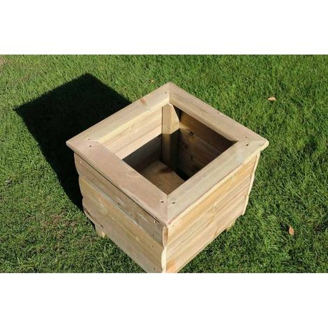 Multi Pack of 2 - Square Planters, Wooden Garden Pot/Tub for Plants - L40 x W40 x H40 cm - Fully Assembled