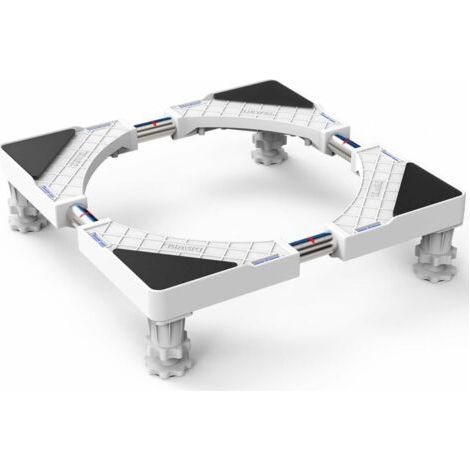 Support de Machine à Laver Base pour Frigo Lave-linge Sèche-linge Réglable en Longueur 50cm-66cm Support Charge 300 kg avec l'Effet de Réduiction du Bruit (1/4)