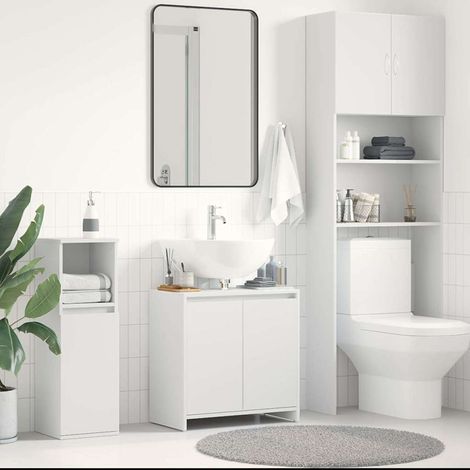 vidaXL Armario de baño madera contrachapada blanco 60x33x60 cm (1/5)