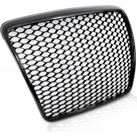 Grille de calandre pour Audi A6 C6 de 2009 a 2011 look Sport Noir brillant-39004504 (1/4)