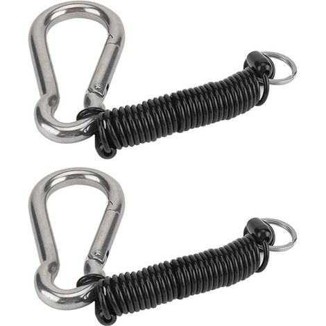 2 Pack Detachable Trailer Brake Cable, Stainless Steel Spring Towing Spool, Heavy Duty Steel Wire Safety Cable Straps for RV Towing Trailer(880MM) (1/5)