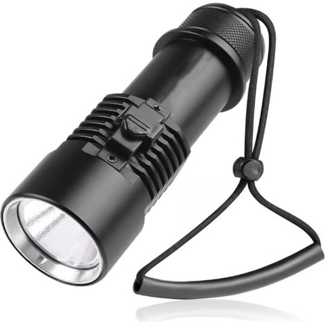 Unterwasser-Taschenlampe, XHP70 5000 Lumen Tauch-Taschenlampe mit 3 Beleuchtungsmodi, 200 Fuß Unterwasserlicht, IPX8 Gerätetauchen (Schwarz) -