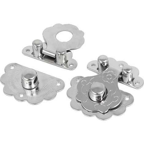 Schmuckschatulle Blume geformt Riegel Haspe Fangenschloss Silberfarbe 33x32x10mm 2St (07ca7ea45dd2ef (1/2)