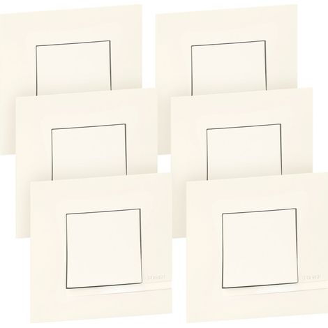 Lot de 6 interrupteurs ou va-et-vient Altège 10A livrés avec plaques finition Neige (BTAL61DL)