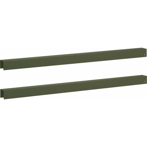 Garten-Abdeckprofil 2 stk. 100 x 5 x 5 cm Stahl Olivgrün vidaXL (1/5)