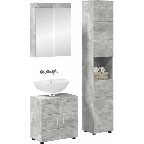Maison Exclusive - Badezimmermöbel-Set TULUM 3 stk. Beton Grau 60 (1/5)