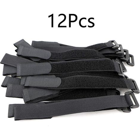 Attaches de câble, 12 pièces, sangles auto-agrippantes ( )
