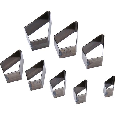 Matrice de découpe en cuir en acier à haute teneur en carbone, 8 pièces, forme diamant, outil de perforation creux, idéal pour les loisirs créatifs. (1/5)