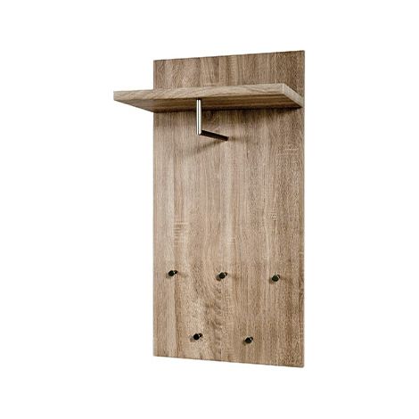 Porte-manteau mural design chêne avec étagère Novo
