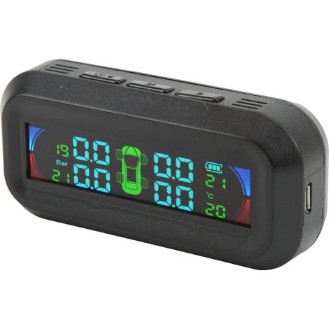 Capteur de Pression Pneu Solaire Sans Fil TPMS Écran LCD 5V pour Camion Poids Lourd Voiture Tourisme Caravane (1/5)