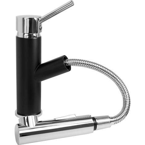 Mitigeur de cuisine Granitan Cado noir avec douchette extractible - design moderne et fonctionnel (1/5)