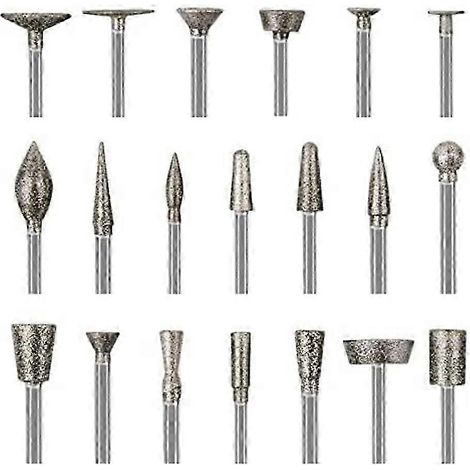 Steinbearbeitungsset mit Diamantfräsern, 20-teiliges Polierset, Zubehör für Rotationswerkzeuge mit 1/8-Zoll-Schaft (1/5)