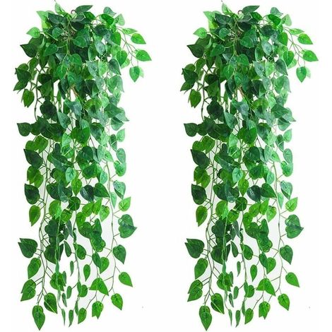 4pcs Artificial Hanging Plants -80cm Fake Ivy Plant Fake Hanging Greenery scindapsus Leaves for Wedding Party Garden Wall decoration (1/5)