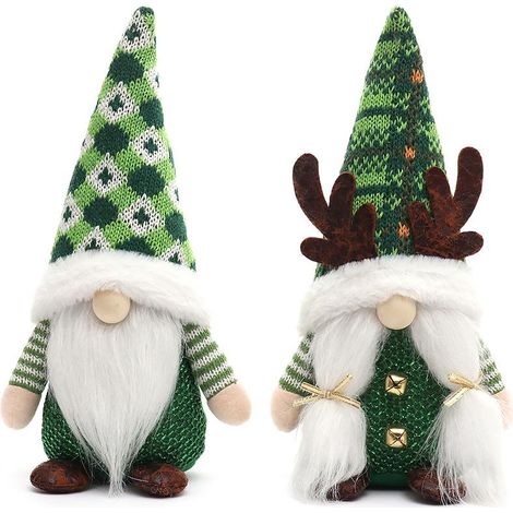 2pcs Nouveau Noël tricot poupée couple sans visage bonhomme de neige forêt décoration (1/5)