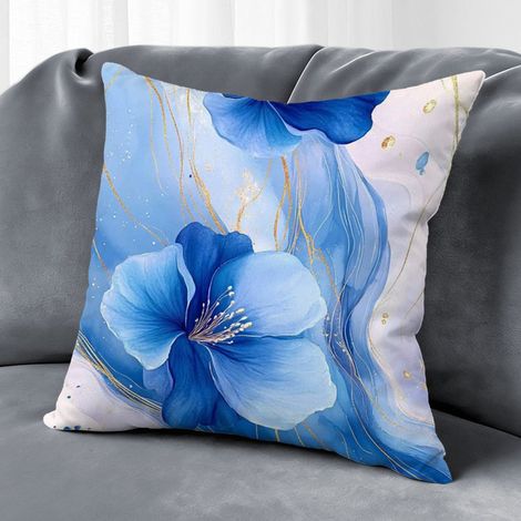Housse de coussin fleurs colorées, style ferme pour salon,50×50cm (1/5)