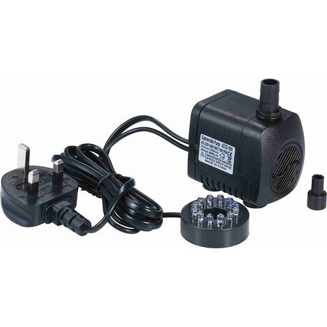 Lumière LED pompe submersible 800L/H Ultra-silencieuse Aquarium étang réservoir piscine fontaine d'eau prise britannique (1/5)