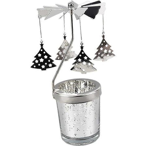 Porte-bougie rotatif, porte-bougie chauffe-plat, décoration de table ou de cheminée pour fêtes-Tree