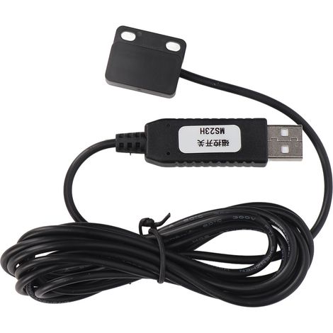 Interrupteur magnétique USB personnalisable, en ABS noir, compatible avec la plupart des claviers USB pour la surveillance d'imprimantes. (1/5)