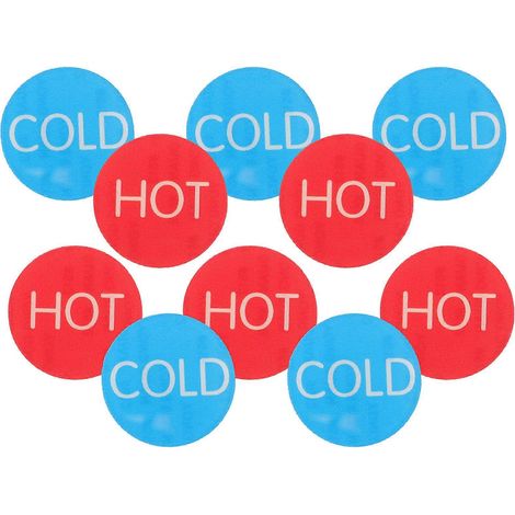 Panneaux acryliques « Eau chaude » pour robinets d'évier (10 paires) - Légers et pratiques (1/5)