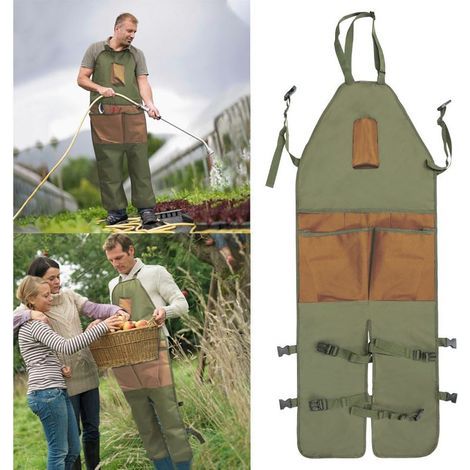 Tablier De Jardinage - Tissu Oxford 600D Impermeable - Pour Taille Et Entretien Du Jardin - 6 Poches - 118 X 45 Cm (1/5)