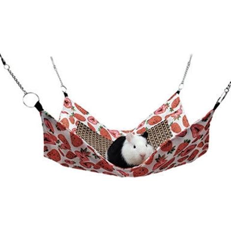 Summer Cooling Hamster Hammock for Small Pets Cute Design, Easy Cleaning and Comfortable for Hamster, Guinea Pig, Rabbit, Chinchilla(Strawberry) (1/5)