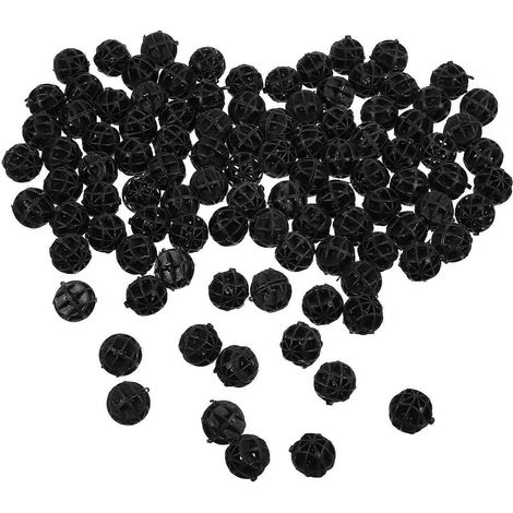 Boules filtrantes biochimiques pour aquarium, 100 pièces, noires, biologiques (1/5)
