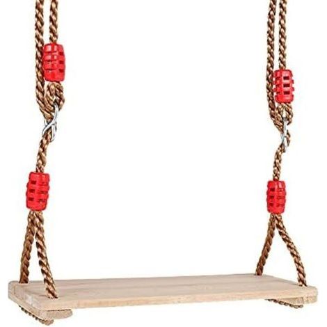 Balançoire Enfant Adulte Siège de balançoire en Bois pour Jardin Extérieur Intérieur 40x16.2x1.2 CM- (1/5)