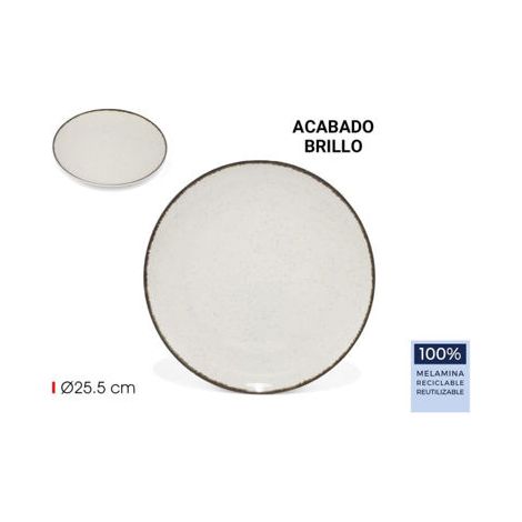 PLATO LLANO MELAMINA BRILLO ANLLO 25.5CM