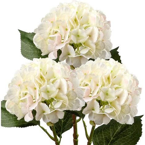 Künstliche Hortensie Kunstblume Deko Blumensträuße 3er Set 53cm Blau (1/5)