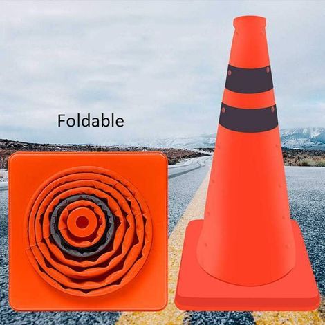 Cono de estacionamiento telescópico plegable, cubo de hielo, cono de tráfico, señales de tráfico plegables, conos de tráfico de emergencia, conos reflectantes multifuncionales (1/5)