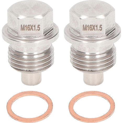 Lot de 2 bouchons de vidange d'huile magnétiques 803916010 M16x1,5 mm, antirouille, pour Subaru BRZ, WRX, Forester, Impreza et Legacy. (1/5)