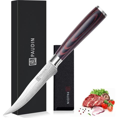 Küchenmesser 13 cm Steakmesser Klinge Holzgriff Allzweckmesser (1/5)