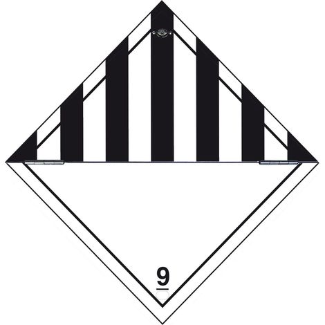 Etichetta autoadesiva o supporto alluminio A.D.R per classe 9 per "Materie e oggetti pericolosi diversi" 300x300mm Modello - PVC adesivo
