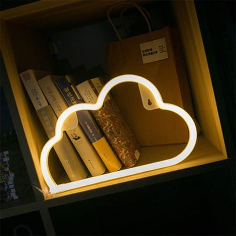Lampe Décorative Forme Nuage - LED Chaude 3000 K - Alimentation USB ou Piles AA - Pour Chambre Enfant ou Salon - 1 Pièce (1/5)