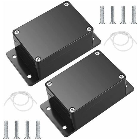 LaBlanc – Scatola di cablaggio, 2 pezzi, scatola di giunzione, scatola di collegamento con orecchio fisso, contenitore elettronico in plastica per esterni, per elettronica fai da te, 100 x 68 x 50 mm,