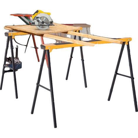 Banco de trabajo plegable, metálico, 91 cm de alto, 61 cm de ancho, soporta hasta 454 kg, compacto para un fácil almacenamiento. (1/5)