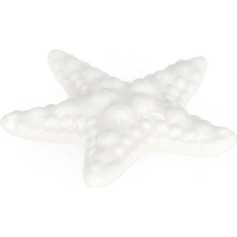 Stella marina favignana realizzata in porcellana con varie tonalità di colore e misure -10 x 10 x h 2cm / Bianco