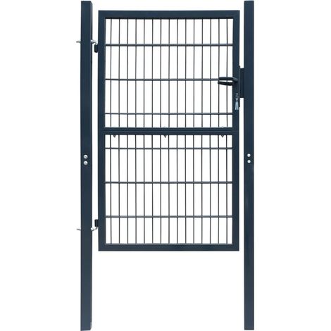 2D Fence Gate (Single) Anthracite Grey 106 x 170 cm vidaXL