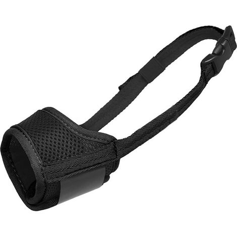 Size S,Muselières en Nylon pour Chiens, muselière pour Petits Chiens de Taille Moyenne avec Maille Respirante, muselière Douce pour éviter de Mordre, d'aboyer et de mâcher (1/5)