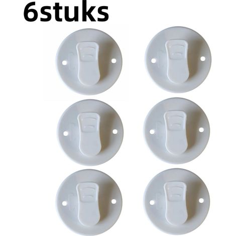 Lot de 6 pinces autocollantes pour rideau de douche avec fixation pratique pour limiter les mouvements du rideau et les éclaboussures couleur blanche (1/5)