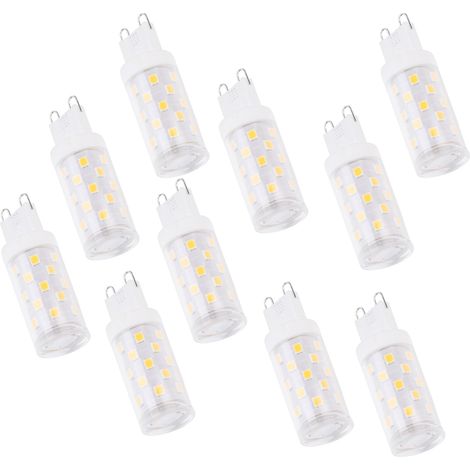 Ampoules LED G9, lot de 10, 4 W chacune, 33 % LED pour suspension, plafonnier, applique murale, lampe de table, ampoules blanches spéciales. (1/5)