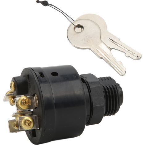 Contacteur à clé 3 positions 87-88107 avec capuchon étanche pour moteur hors-bord, universel, remplacement (1/5)