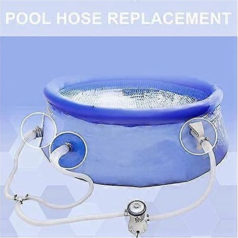 Lot de 2 tuyaux de piscine - Tuyau de rechange avec clip. Le tuyau de vidange est facile à installer. (1/5)