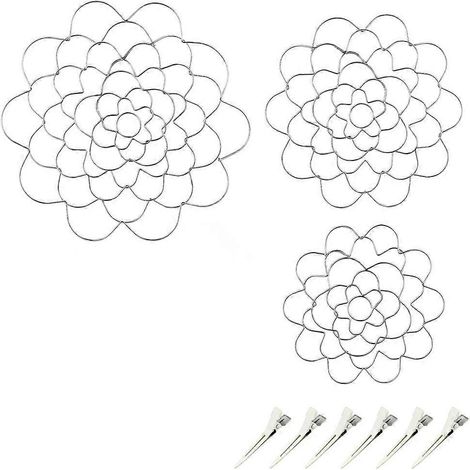 Ensemble de 3 supports pour compositions florales : supports en métal faciles à utiliser, pour compositions florales en vase (4, 5, 6 pouces) (1/5)