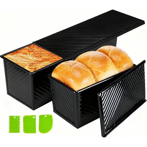 Praktisch zum Backen: 2er-Pack Brotbackform mit Deckel (1000g & 450g) geeignet für Toast & Sandwich (1/5)