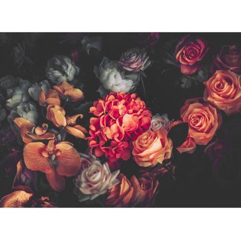 Papier peint panoramique multicolore motif floral Tapisserie panoramique florale originale Papier peint panoramique idéal pour chambre (1/4)