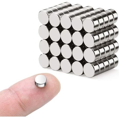 Lot de 40 aimants néodyme 6x3 mm, aimants ronds extra puissants pour tableau blanc, réfrigérateur, panneau d'affichage, bricolage, bureau, maison (1/5)