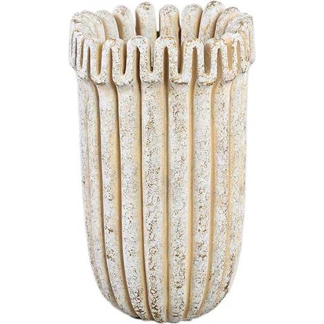 Vase rayé ciment crème 18cmx30cm (1/3)