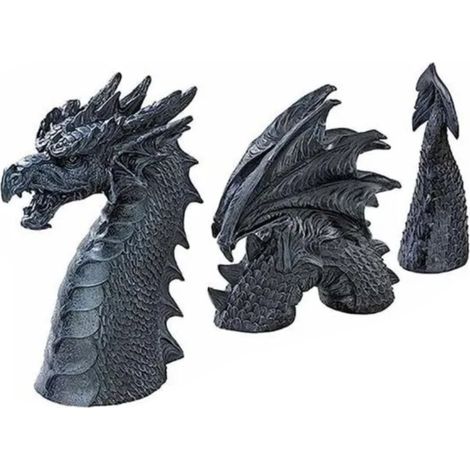 Statue Dragon Jardin Résine Finition Faussé Pierre Résistante UV Extérieur Multicolore 1 Pièce (1/5)
