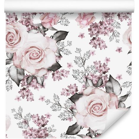 Papel pintado de rosas delicadas para salón y dormitorio, 50x1000 cm. (1/5)